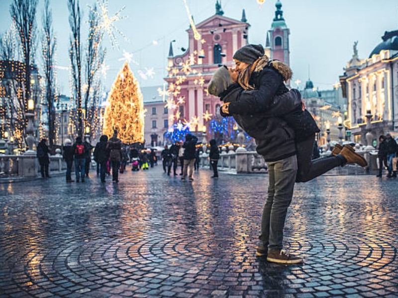 Ljubljana, ein Winterwunderland.